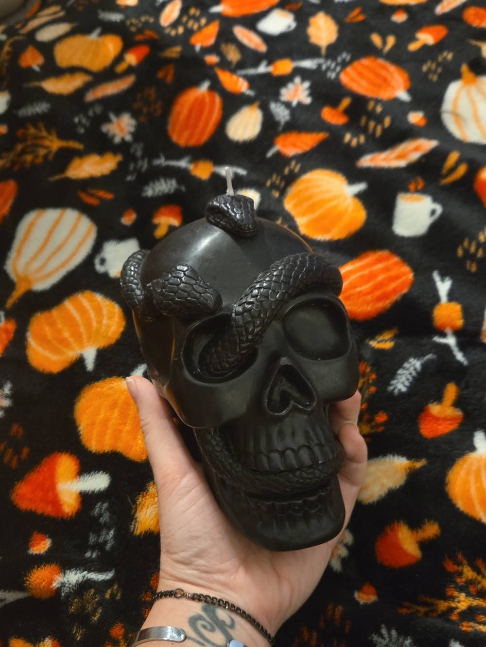 Skull And Snake Candle